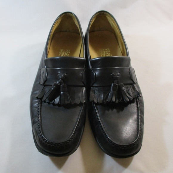 Salvatore Ferragamo Black Tassel Loafers 10 D main image 4